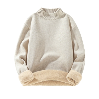 真维斯加绒毛衣男冬季加厚保暖