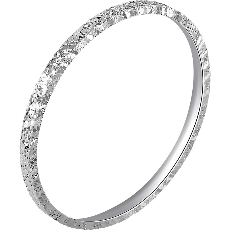 老银匠s999足银碎碎冰银手镯女款纯银镯子碎银子情人节送女友礼物