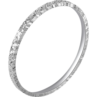 老银匠s999足银碎碎冰银手镯女款纯银镯子碎银子情人节送女友礼物