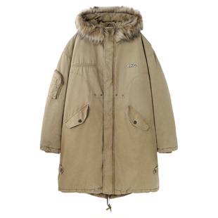 BJHG不计后果工装长款棉服男款冬季派克服厚外套防寒服大衣棉袄女