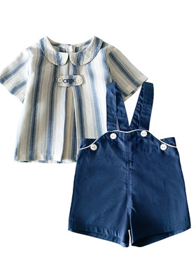 夏季婴儿套装小月龄宝宝夏薄款衣服洋气时髦婴幼儿外出出爬爬服潮