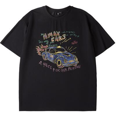 NMAX美式彩色涂鸦印花短袖T恤