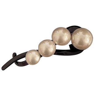 简约大号仿珍珠一字发夹女后脑勺2025新款高端抓夹扭扭夹子头饰品