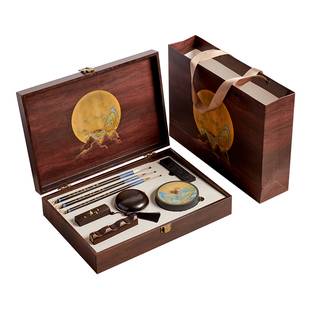 六品堂千里江山文房四宝套装初学者成人练字专用书法入门毛笔套装兼毫狼毫笔墨纸砚送礼收藏全套高档礼盒