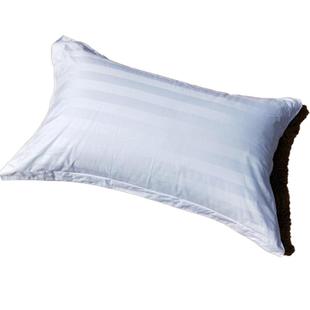 宾馆酒店旅馆床上用品枕套批发 纯白色全棉纯棉三公分缎条枕头套