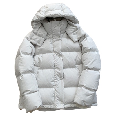 lu家三星90白鸭绒羽绒服女杜邦三防五格短款加厚保暖可拆帽外套冬