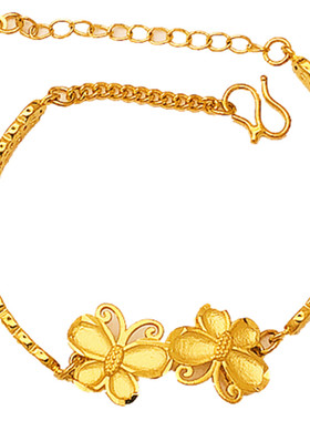 半镯手链沙金铜镀金爱心小蛮腰女