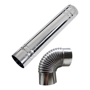 不锈钢烟筒排烟管室内外加厚烟筒柴火炉专用抽烟管取暖炉烟囱弯头