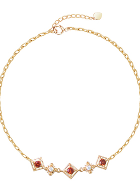 KNA珂娜红锆石复古纯银手链