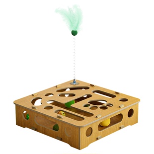 猫咪玩具掏球型猫抓板耐抓逗趣解闷神器磨爪器逗猫棒宠物猫咪用品