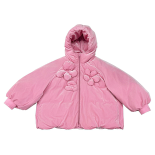 Qimoo淇木25冬季新款童装女童花朵保暖设计感羽绒服QSS4YP407D