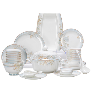 碗家用2026新款高颜值景德镇中式轻奢餐具套装乔迁送礼骨瓷碗筷盘