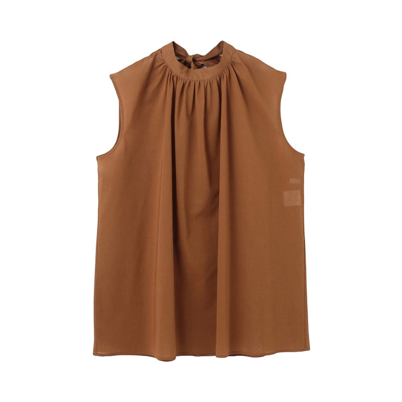 BEIGE，时尚简约通勤可洗BAC棉质背部蝴蝶结无袖衬衫女ONWARD