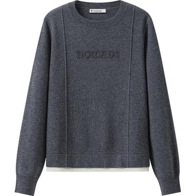 【100%羊毛】播商场同款慵懒假两件24秋冬新针织毛衣女BDR9SD4210