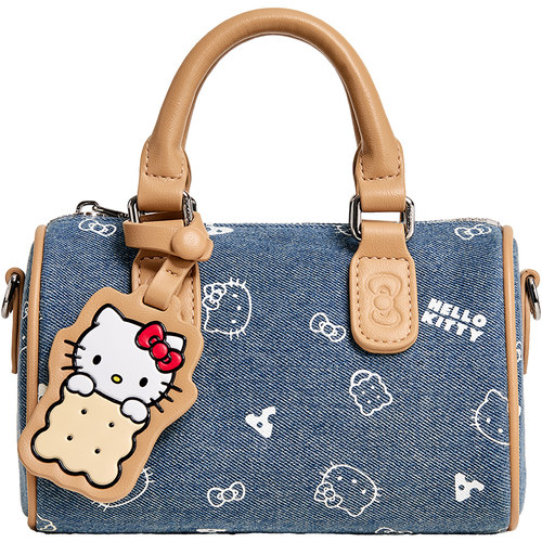 生日礼物TOUTOUhellokitty凯蒂猫牛仔保龄球包哈喽kt斜挎波士顿包