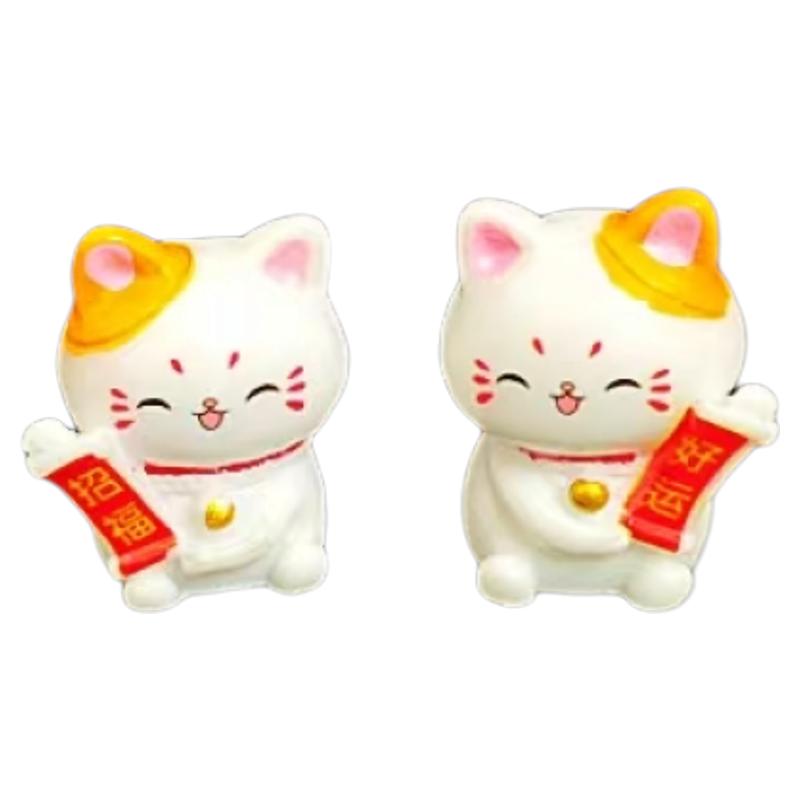 招财猫车载摆件可爱迷你汽车中控台治愈系电动车小摆件车内装饰品