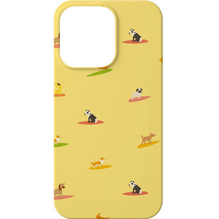 黄色创意滑板冲浪小狗适用苹果17PROMAX菲林手机壳iphone16plus13mini15大孔磨砂小众个性全包亮面奔向姓胡萌