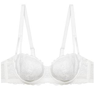 爱美丽小胸聚拢兔耳杯内衣女有钢圈防凸点性感蕾丝半杯薄纱文胸夏