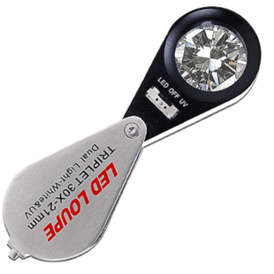 10倍20倍30倍珠宝放大镜带灯led折叠手持白紫光瓷器玉鉴定拜斯特