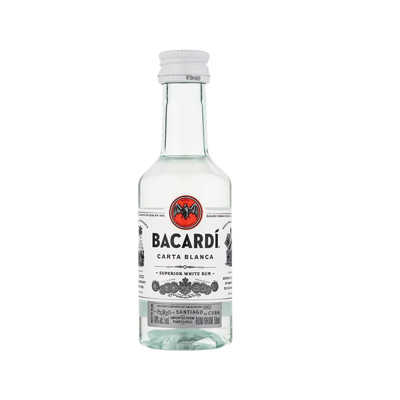 百加得白朗姆酒50ml莫吉托鸡尾酒洋酒BACARDI RUM烘培调配酒