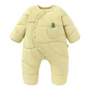 童泰婴儿羽绒服连体衣冬季宝宝哈衣男童女童休闲外出三防鸭绒爬服