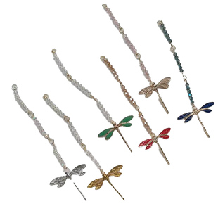 新中式秀禾造型搭配额饰眉心坠精致小蜻蜓额链结婚头饰龙凤褂配饰