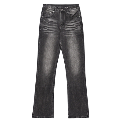 美式复古渐变堆积感牛仔裤男女