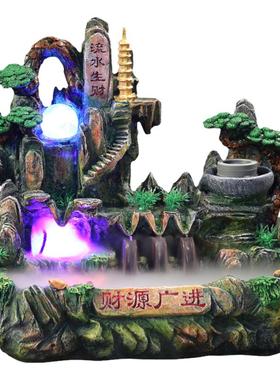 流水喷泉假山鱼缸收银台开业礼品
