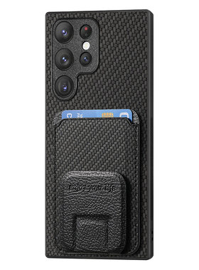 折叠隐形支架适用三星S24ultra手机壳带支架s23fe可插卡s25+放卡片s21p卡包A15卡套A54软a34防摔note20保护套