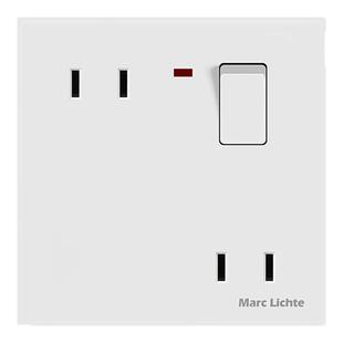 86型4四孔二二插带开关插座面板错位斜两脚10A墙壁电源插座家用