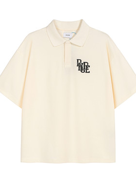 RHUDE美式高街刺绣字母polo短袖