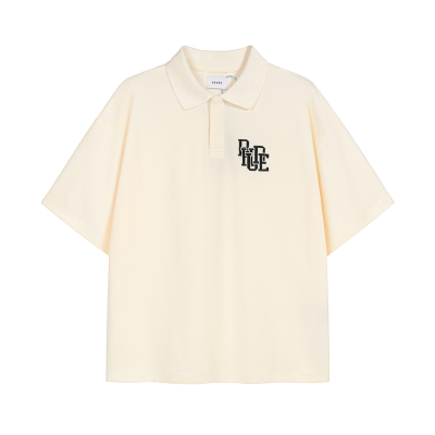 RHUDE美式高街刺绣字母polo短袖