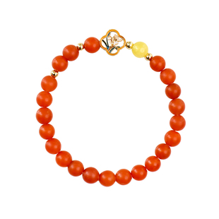 原创天然保山南红玛瑙新年饰品手串 本命年开运国风女款手链礼品