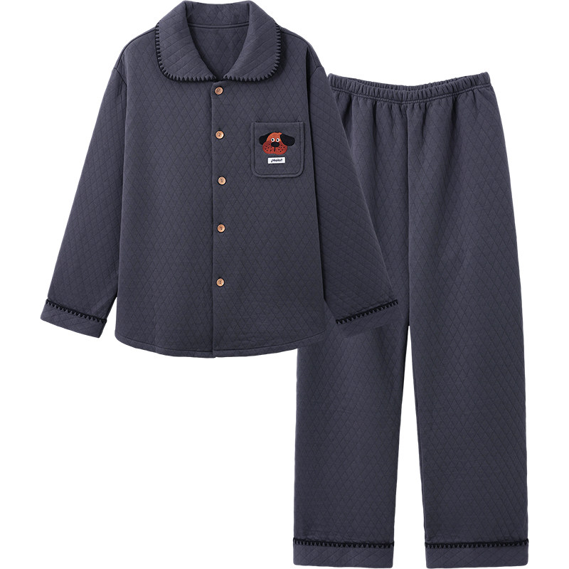 思莉太太加厚纯棉夹棉情侣家居服