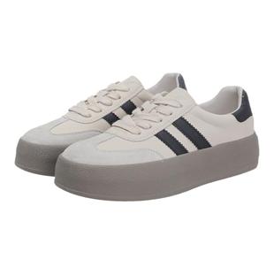 化雾语德训鞋春夏女学生士厚底运动板皮鞋阿甘休闲鞋浅口平底系带