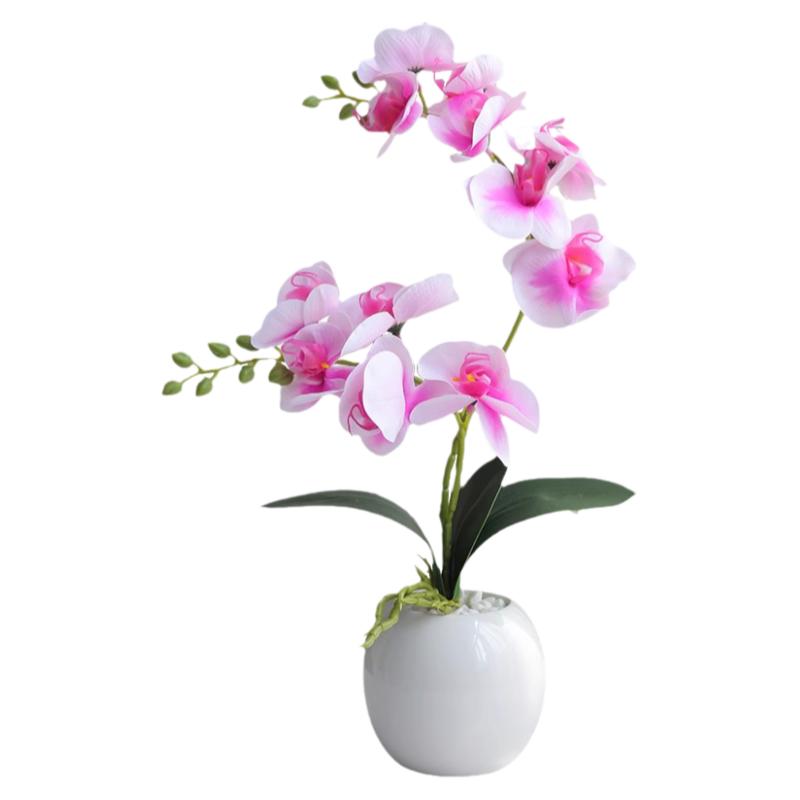 蝴蝶兰仿真花假花摆设花盆景摆件家居桌面客厅餐桌摆花电视柜装饰
