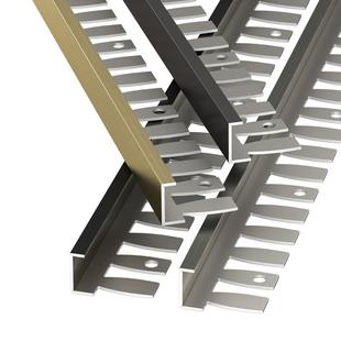 不锈钢木地板收边条铝合金瓷砖收口条金属接缝压条直角包边条极窄