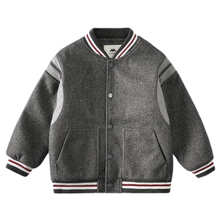 男童夹棉棒球服外套2025秋冬装新款儿童男孩冬季加厚棉衣棉服