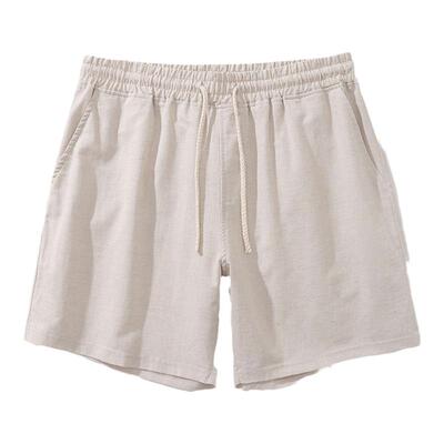 亚麻棉休闲短裤男舒服透气四分裤