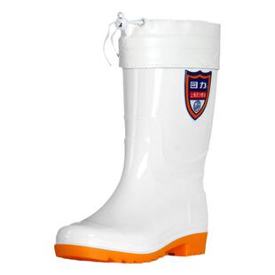 回力白色雨鞋食品厂工作雨靴防滑食堂卫生靴厨房防油加绒保暖水鞋