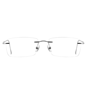 文咏珊不眠日安岚同款无框近视眼镜框女可配度数超轻纯钛无边框镜