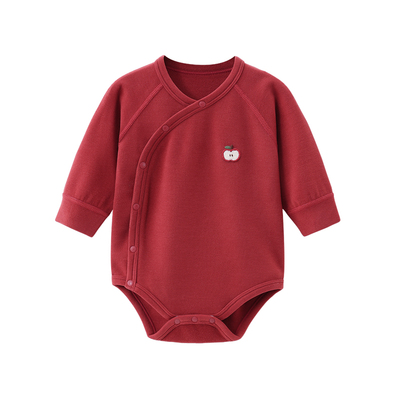 婴儿包屁衣红色宝宝冬季打底衣