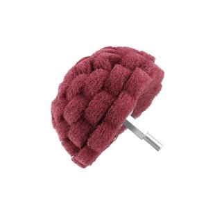 除锈打磨头蘑菇形带柄百洁布尼龙纤维抛光轮电动磨头金属清洁神器