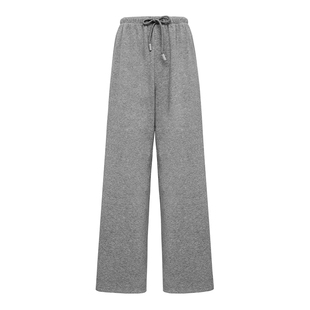 Petit Bari高腰抽绳软糯加绒休闲长裤 自然垂坠 修饰腿型显腿长女