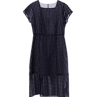 Distin Kidny/迪凯品牌女装夏季新款高端精致法式方领气质连衣裙