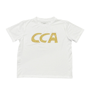 CCA儿童炫金印花啦啦操训练服运动吸湿透气男女童圆领练功T恤短袖