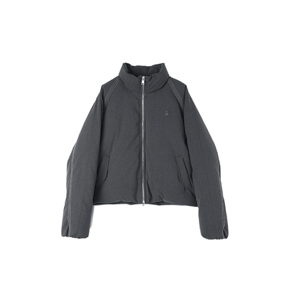 咆哮野兽TR混纺立领撞色羽绒服