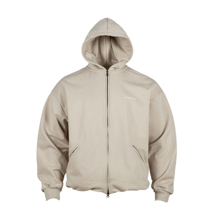 OD/ORANGEDRAGON25秋植绒印花隐藏螺纹廓形直拉链连帽衫卫衣开衫