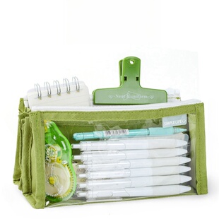 蓝果8层笔袋大容量透明简约ins风高颜值女孩款网红文具盒学生痛包