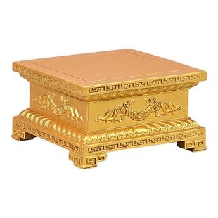 佛像底座供奉加高红实木雕刻方形观音菩萨财神关公摆件金刚莲花台